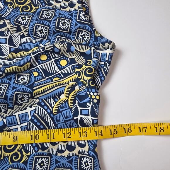 J.McLaughlin Sheath Dress Women XS Blue Abstract Print Sleeveless Stretch Preppy - Picture 9 of 10